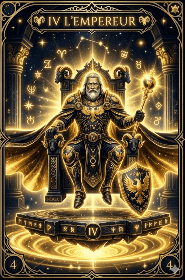 tarot empereur - arcane carte 4 du tarot de Marseille